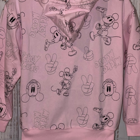 Brand New! DISNEY MICKEY MOUSE EMBROIDERED PINK HOODIE JACKET - Picture 4 of 10